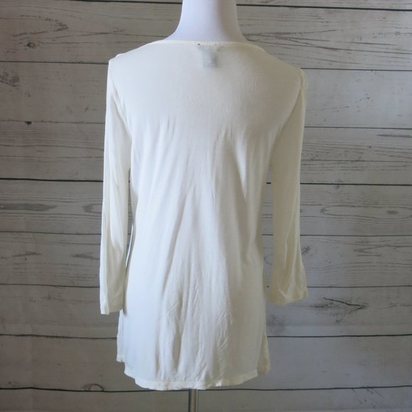 Ann Taylor Factory Beige Mesh Long Sleeve Top Blouse - Size Medium - Picture 4 of 6